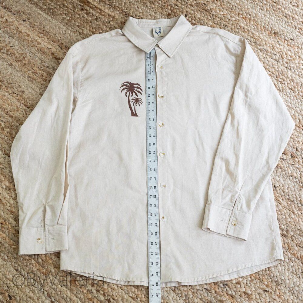 2 Hardaddy 100% Cotton Button Up M Long Sleeve Shirts Palm Tree Tropical Resort - Picture 16 of 16